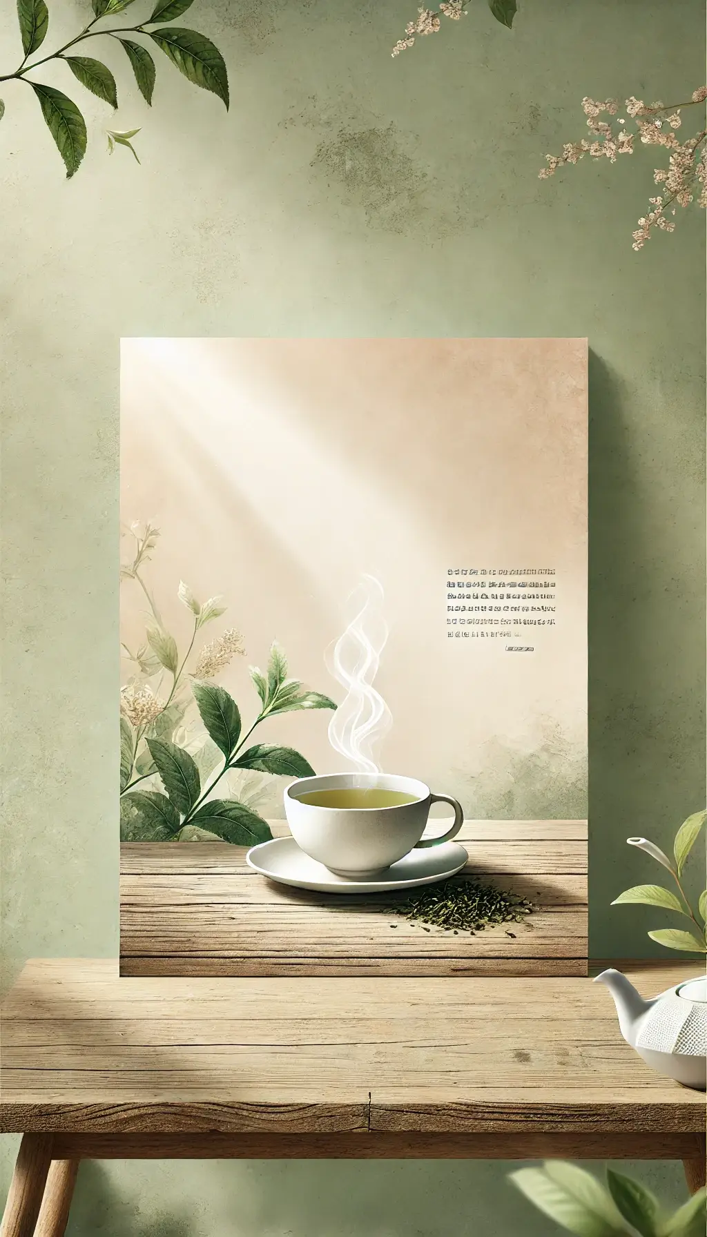 Steaming tea with sunlight